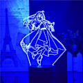 Miniatyrbild 3 av 7: 3D Vandrande Häxa Illusionslampor Anime Light Novel Resan av Elaina Lampor Fjärrkontroll/Touch LED Nattlampor Sovrumsbordlampor (Svart Bas)