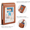 Miniatyrbild 4 av 7: RFID-blocker Slim Bifold Plånbok i Äkta Läder Minimalistisk Framficka för Män med Pengaklipp Tunn Present