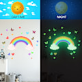 Miniatyrbild 5 av 5: Glow in the Dark Rainbow Väggdekaler, Luminous Rainbow Fjärilar Väggkonst Dekaler, för Little Girl Nursery Tillbehör