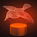 Miniatyrbillede 5 af 5: 3D Fugl Natlampe Bordsklampe Optisk Illusion Lamper 7 Farveskiftende Lys LED Bordlampe Julegave Hjem Kærlighed Fødselsdag Børn Børn Dekoration Legetøj Gave