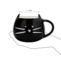 Miniatyrbillede 4 af 7: Sød Keramik Kat Kaffe Kop 12 oz Katte Elskere Kitty Te Kopper Gaver til Kvinder Piger Sort