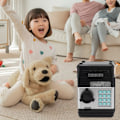 Miniatyrbild 5 av 5: 2 lägen ATM spargris digital elektronisk papperspengar mynt säker låda spara kassaskåp med 7 musikspår för barn Black