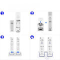 Miniatyrbilde 3 av 6: For Nintendo Wii U Dual Remote Controller Charger Charging Dock Station + 2x Rechargeable Replacement Battery Pack Accessories White,