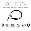 Miniatyrbillede 5 af 5: Udskiftningslydkabel, forlængerkabel 3,5 mm til 2,5 mm (1,5 m) til Bose QuietComfort QC45 QC35II QC35 QC25 NC 700 Soundlink Soundtrue-hovedtelefoner Bla