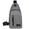 Miniatyrbillede 1 af 5: Vandafvisende slyngetaske til mænd - Justerbar, multifunktionel nylon fritidstaske til bryst og skulder til udflugter, rejser og sport - One size Grey