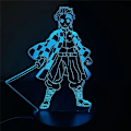 Miniatyrbilde 1 av 4: 3D Anime Illusjon Anime 3D Lamper Kamado Tanjirou Nattbelysning Led Sett Skrivebord Bordlampe Lampara Dekorasjon Gave Fargerike Lys 7-Farge Berøring PXJD