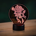 Miniatyrbilde 1 av 7: 3D Rose Blomst Optisk Illusionslampe 7 Farger Skiftende LED 3D Nattelys Bordlampe, Berøringskontroll, for Hjem Sengbord Bursdag Valentinsdag Gave