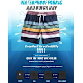 Miniatyrbild 5 av 6: Badbyxor för män 7 tum Snabbtorkande tryckta shorts med meshfoder Badkläder Baddräkter 4 Navy Blue L