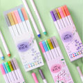 Miniatyrbillede 5 af 5: Metallic Maling Penne 12 Farver Blød Pen Tip Multifunktion Maling Marker Penne til Studerende Notering