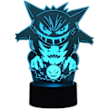 Miniatyrbilde 1 av 7: Anime Geng 3D LED nattlampe med USB-tilkobling, 7 farger berørings-/fjernkontroll, 16 farger romdekor, lampe for barn, jule- og bursdagsgaver til gutter og jenter