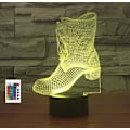 Miniatyrbild 1 av 7: 3D Stövlar Fjärrkontroll 16 Färger Nattlampor Illusion Akryl LED Bord Sänglampa Barn Sovrum Skrivbordsdekoration Födelsedagspresenter Leksak för Barn