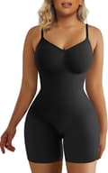 Dam Shapewear Bodysuit Magkontroll Kroppsformare Sömlös Skulpterande Midja Kroppsdräkt Black Mid Thigh M