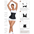 Miniatyrbillede 5 af 7: Taljetræner til kvinder Latex Talje Cincher Korset black S