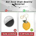 Miniatyrbillede 4 af 6: Læder nøgleringholder etui kompatibel med Apple AirTag, sødt beskyttende Air Tag cover med nøglering, anti-scratch finder GPS tracker etui til Lemon