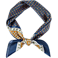 Pikkukuva 1 / 5: Vintage Silk Feel Square Scarf for Men Satin Bandana Tiny Medallion Print Neckerchief Geometry Head Scarf