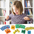 Miniatyrbild 5 av 8: Träkub med ansiktsbyte - Uttrycksmatchande blockpussel, byggspel, logiskt utbildningsspel, leksaker för födelsedagspresent