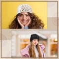 Miniatyrbilde 4 av 4: Blomster Heklet Slouchy Lue Håndlaget Strikket Utskåret Kvinners Blomster Hodeskallelue Stretchy Strikket Heklet Lue for Kvinner