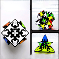 Miniatyrbilde 4 av 7: Gear Magic Cube Set, Gear Speed Cube-pakke med 3x3x3 Gear Cube Gear Pyraminx Sylindrisk Gear Cube og Gear Ball Cube Puslespill 4 stk
