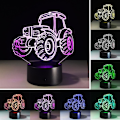 Miniatyrbilde 2 av 7: 3D Stereoskopisk Effekt Illusions Nattlys 7 Fargeendring LED Skrivebordslampe Berøringsbryter Romdekor Gavetilbehør