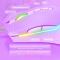 Miniatyrbilde 5 av 8: RGB Spillmus Trådløs, USB Optisk Datamus med RGB Bakgrunnsbelysning, 6 Justerbare DPI Opptil 6400, med 7 Programmerbare Knapper Lilac