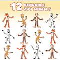 Miniatyrbild 1 av 6: SAYTAY Böjbara djurfigurer, set med 12 flexibla djurfigurer, festliga presenter till pojkar och flickor