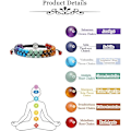 Pikkukuva 7 / 7: 7 Chakran Parantavat Kristalliranneke Naisille Reiki-Kivi Naru Punottu Gemmikorut Elämänpuun Riipuksen Kanssa Joululahja