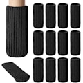 Miniatyrbild 2 av 5: Möbelbensstrumpor - Högelastiska stickade golvskydd för stolsben, svart förtjockad uppsättning stolsbensskydd, rör sig lätt och minskar Black