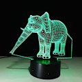 Miniatyrbilde 3 av 7: Elegant Elefant Lampe Fantastisk 3D Illusions LED Nattelykt med 7 Farger Lampe Som Hjemmedekorasjon Søte Gaver til Gutter Jenter