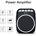 Miniatyrbilde 2 av 7: Stemmeforsterker, 10W høyttaler med mikrofonhodetelefon Bærbar oppladbar PA-system Støtter Bluetooth TF U-disk avspilling for lærer Black