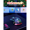 Miniatyrbilde 6 av 8: Spillmus, Trådløs PC-mus for nybegynnere med RGB-bakgrunnsbelysning og justerbar DPI, Ergonomisk kontormus for bærbare datamaskiner, Spillmus med 7 responsive knapper