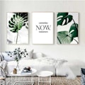 Miniatyrbild 1 av 6: Wekity Word Art och växtblad Komposition av konst Canvas Print Poster, Enkelt mode Konst Ritning Dekor för hem Vardagsrum Sovrum Kontor (Set om 3