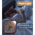 Miniatyrbild 4 av 6: Analog resealarmklocka, super tyst batteridriven liten skrivbordsklocka med snooze, pipljud, nattljusfunktion, enkel inställningsklocka för sovrummet blue