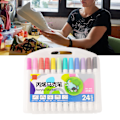 Miniatyrbild 2 av 5: 36 färger akrylfärgpennor professionella vattentäta snabbtorkande akrylfärgpennor för trä duk sten DIY-hantverk