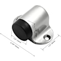Miniatyrbilde 5 av 5: 1,06 tommer / 27 mm kraftig gulvstopp, gulvmontert dørstopper med lydløs gummistøtfanger, rustfritt stål sølvbørstet finish - 2-pakning Silver*2