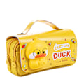 Miniatyrbillede 1 af 5: Pencil Case, Sød Gul And Pencil Pung, Bærbar med Håndtag, 3 Rum Lærred Kawaii/Lynlås/Multifunktionel Pencil Case til Drenge og Piger