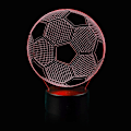 Miniatyrbillede 4 af 8: 3D Illusion Fodbold Natlys Lampe med 16 Farveskift Touch Sort Base Strømforsyning af AA Batterier med Fjernbetjening Fødselsdagsgave