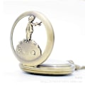Miniatyrbillede 4 af 5: (1 pakke) Hul lommeur Quartz ur halskæde Flap lommeur (stjernehimmel)