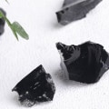Miniatyrbild 3 av 4: Hypnotic Gems Material: Bulk råa svarta obsidianstenar råa naturliga kristaller för cabbing, skärning, lapidär, tumling, polering, trådinslagning