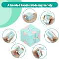 Miniatyrbillede 2 af 7: Infinitycube Fidget Legetøj Stressaflastende Fidgeting Spil til Børn og Voksne, Sød Lommestørrelse Unik Gadget til Angstlindring og Tidfordriv Green
