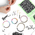 Miniatyrbillede 4 af 6: Bogstavperler til venskab armbånd Smykkefremstillingssæt, 800 stk. 28 stilarter assorterede alfabet Preppy perler til teenagepige gaver Style 7
