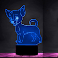 Miniatyrbild 4 av 4: 3D Chihuahua Hund Nattlampa Illusion 7 Färgväxlande Touch Switch Lampor Akrylplatt ABS-bas USB-kabel Födelsedagspresent Leksaker