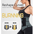 Miniatyrbillede 3 af 7: Neopren Taljetræner til kvinder, Workout Plus Size Trimmer Bælte Sauna Sved Korset Cincher Med Lynlås Gray XL