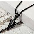 Miniatyrbillede 3 af 5: Rustfrit Stål Vedhæng Halskæde til Mænd Cool Spearpoint Arrowhead Vedhæng Kæde Halskæde Sæt Sort Tone