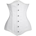 Miniatyrbillede 1 af 7: Kvinders 26 Stålbenet Bomuld Lang Torso Timeglas Kropsshaper Korset white 3XL