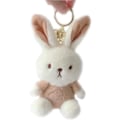 Miniatyrbillede 1 af 4: Plush Kanin Nøglering Fyldte Dyr Pynt Vedhæng Hvid