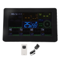Miniatyrbild 1 av 4: Digital väderklocka Färgdisplay Multifunktionell ABS-skal Trådlös elektronisk väckarklocka 100‑240V EU-kontakt 100-240V