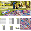 Miniatyrbillede 2 af 6: Vandtætte Picnic Tæpper Foldbare & Bærbare 203x203 cm Boho Picnic Måtte til Udendørs Brug, Stort Vaskbart Picnic Tæppe til Rejser og Camping