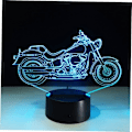 Miniatyrbilde 6 av 7: Motorsykler for 3D nattlys Fargeskiftende nattlys Gutter nattlys Bil nattlys LED motorsykkel lys 3D lampe