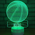 Miniatyrbillede 7 af 8: Basketball 3D Optisk Illusion Akryl Natlampe Berøringskontakt 7 Farveskift USB LED Bordlampe