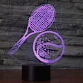 Miniatyrbilde 4 av 8: 3D Tennis Nattlys Fjernkontroll Berøringsstyrt Bordlampe Optisk Illusjon Lamper 7/16 Fargeskiftende Lys Hjemmedekorasjon Julegave Bursdagsgave